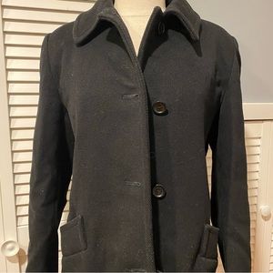 Black Button-Down Women Trench Coat with Belt